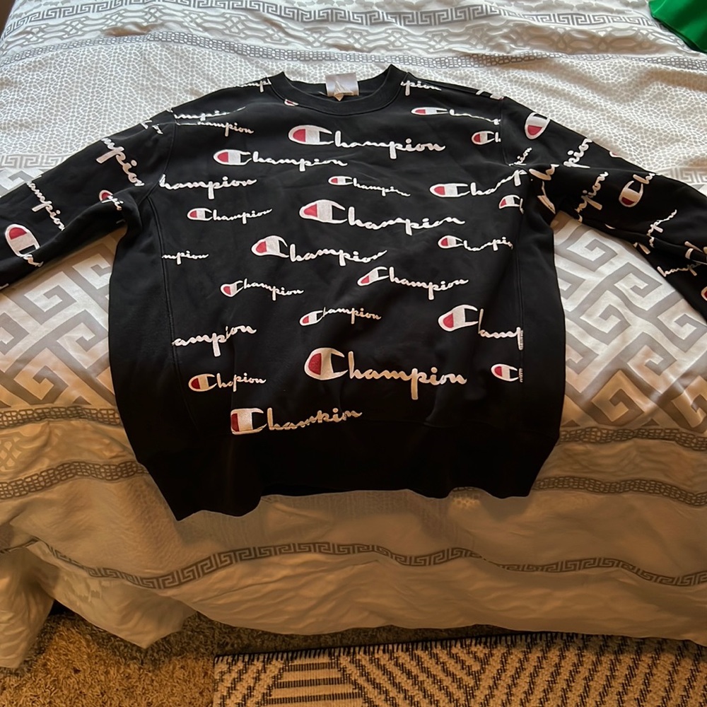 Champion Logo Black Crew